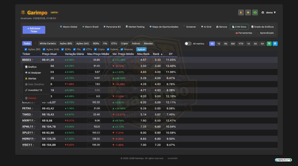 Main Dashboard (Portfolio)