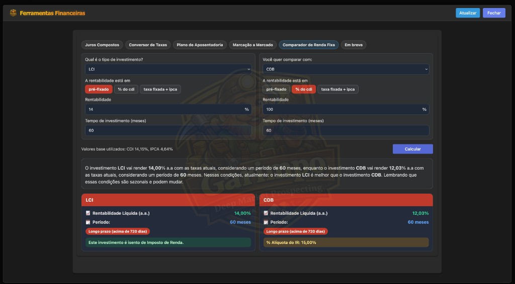 Tools (Fixed Income Comparator)